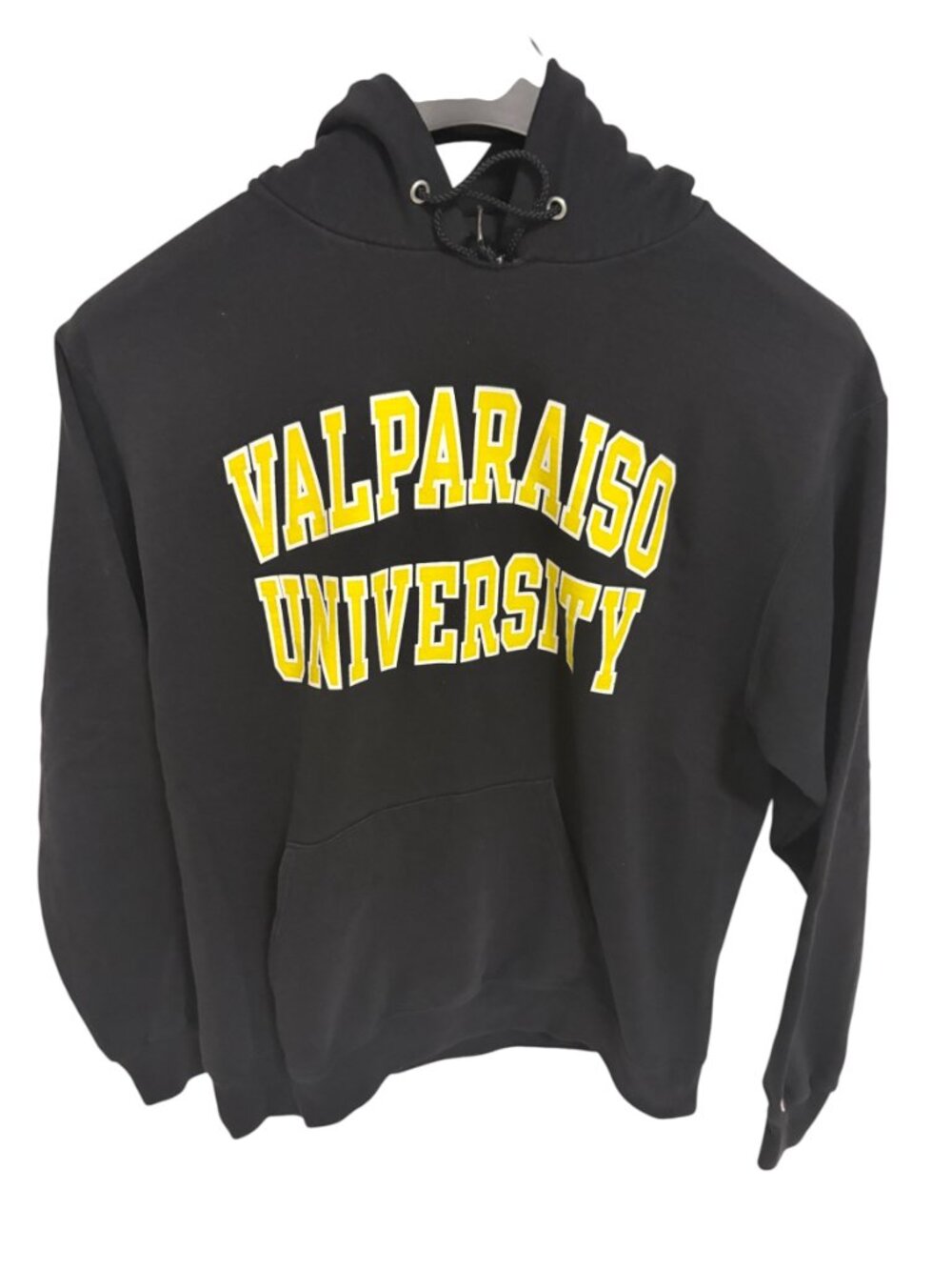 Champion Valparaiso Crusaders Hoodie Sweatshirt Size Large Black Gold